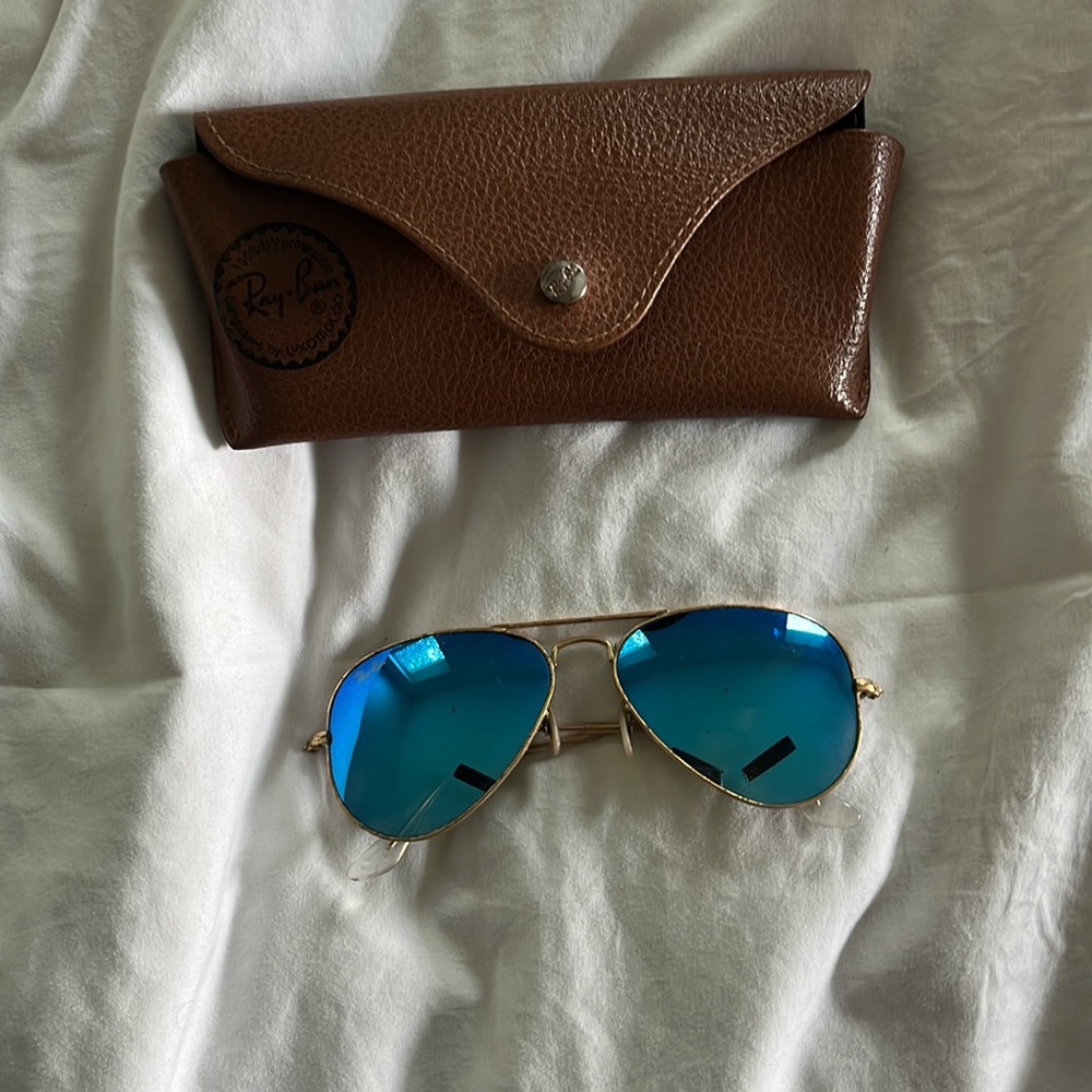 Rayban sunglasses, mirrored aviators